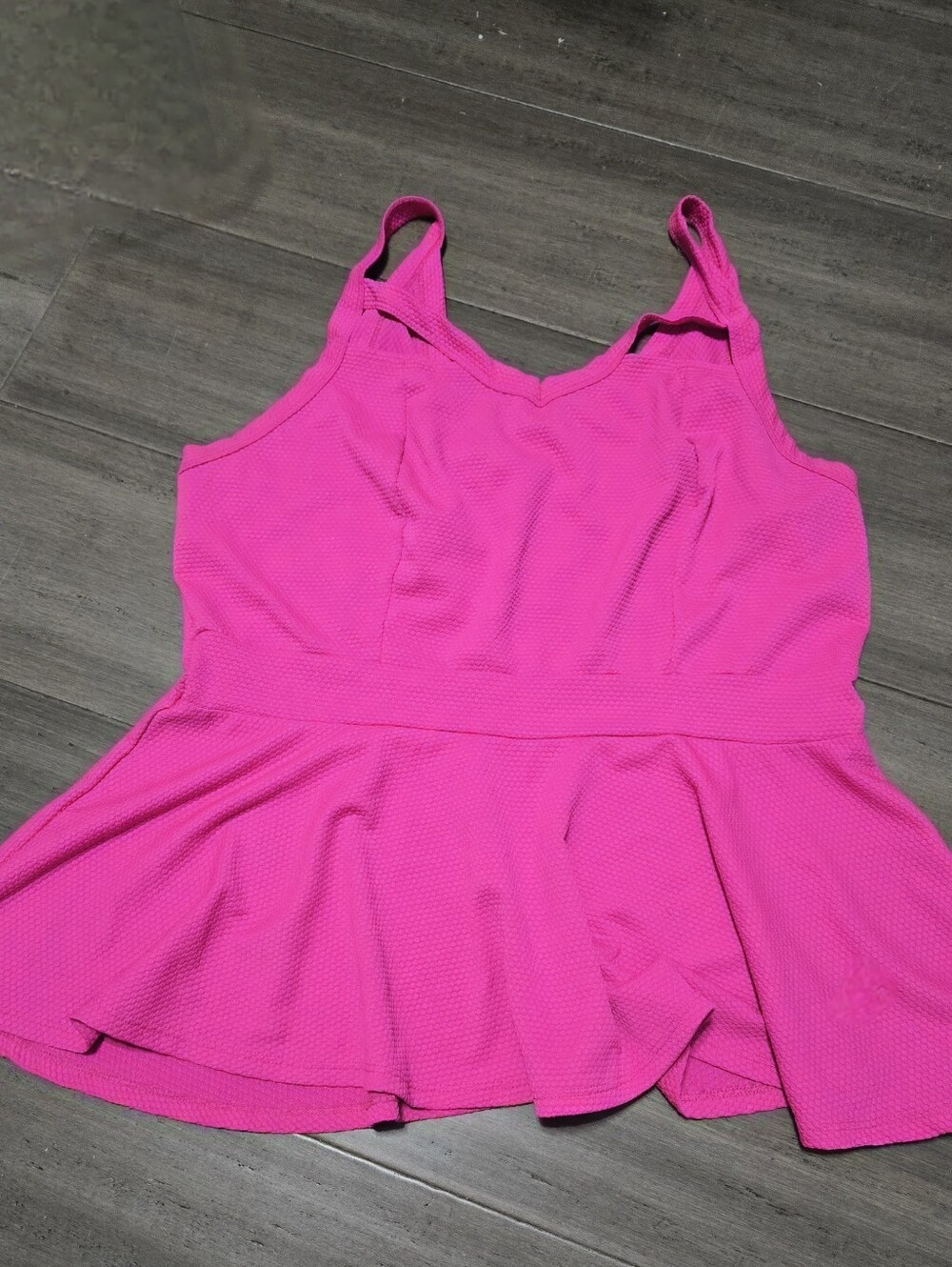Yummy Plus 3x Fuchsia Peplum Tank Top - Women